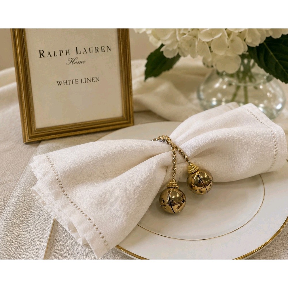 Nordstrom Christmas Jingle Bell Napkin Rings Set 4 Preppy Grandmacore Old Money